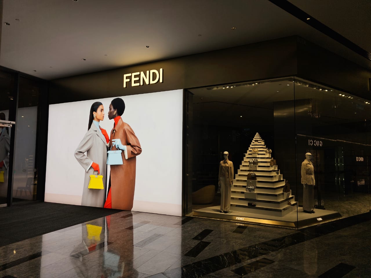 Fendi Flagship storefront lightbox